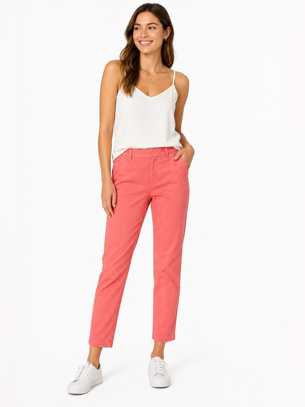 J.Crew Scout Coral Chino Pants Women Size‎ 4 Cotton Casual Preppy